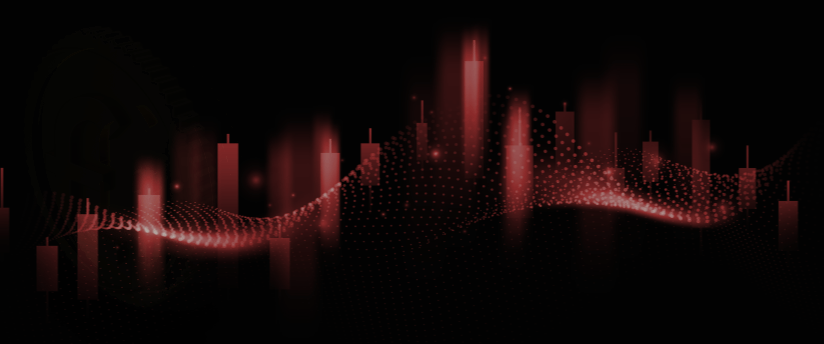 A red background featuring a flowing wave pattern, creating a dynamic and vibrant visual effect.
