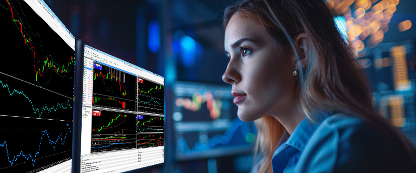 Trader analyzing forex price action and potential liquidity sweep levels on trading charts